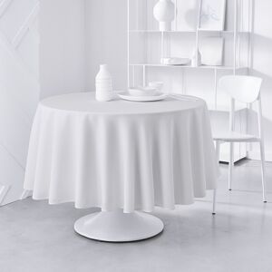 Nappe unie - BlancheporteLavee et sechee en un temps record et toujours impeccable sur la table ! Cette nappe vous simplifie la vie tant pour les repas en tete a tete que pour les repas de famille.Nappe ronde : diam 180cmBlanc