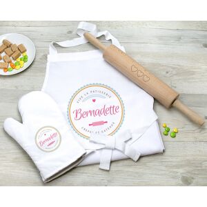 Cadeaux.com Kit pâtisserie - Rouleau à pâtisserie, gant de cuisine et tablier personnalisables