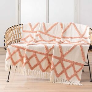 Douceur D'intérieur Plaid à franges Athena tufté 125x150 Rose