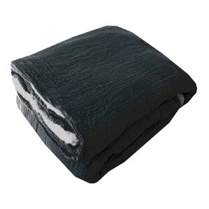 Terre de Nuit Plaid double gaze sherpa noir 130x180 cm