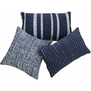 Lot de 3 housses de coussins Andulo, bleu/beige (60 x 40cm)