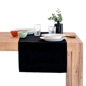 Mobili Fiver Chemin de table Gioele en coton 45x150, Noir