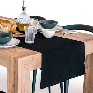 Mobili Fiver Chemin de table Gioele en coton 45x220, Noir