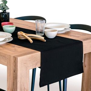 Mobili Fiver Chemin de table Gioele en coton 45x300, Noir