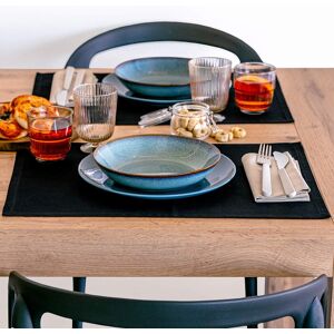 Mobili Fiver Set de table Gioele en coton 35x50, Lot de 2, Noir