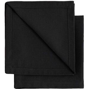 Mobili Fiver Serviettes de table Gioele en coton 35x35, Lot de 2, Noir