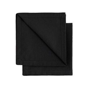 Mobili Fiver Serviettes de table Gioele en coton 35x35, Lot de 2, Noir