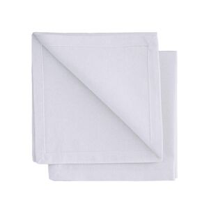Mobili Fiver Serviettes de table Gioele en coton 35x35, Lot de 2, Blanc