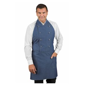 ISACCO Tablier de cuisine unisexe 100% coton bleu jean Isacco