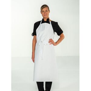 Mylookpro Tablier de cuisine blanc 100% coton sans poche VALET