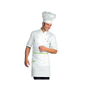 ISACCO Tablier de cuisine Taille Cm 70x46 avec Poches Blanc Vert Pomme