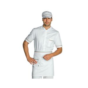 ISACCO Tablier de cuisine Taille Cm 70x46 avec Poches Blanc tricolore