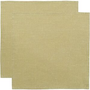 Pack de 2 serviettes de table en lin 45x45 cm Olive clair