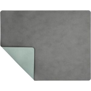 LIND DNA Set de Table Cloud-Nupo réversible square 1 pièce Gris Anthracite -Vert pastel - Publicité