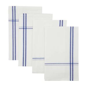 Serviette en tissu Amow 32x52 cm, lot de 4 Blanc-bleu