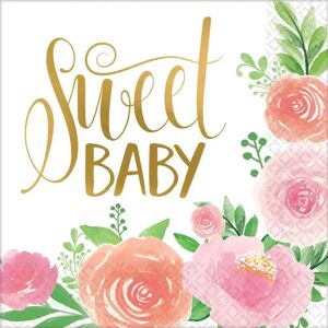 Amscan Serviette en papier Sweet Baby Girl (Lot de 16)