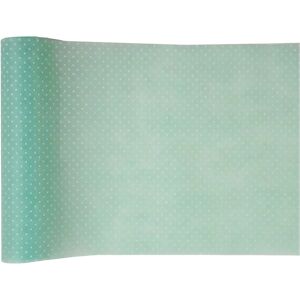 Chemin de table Plumetis vert - 30cm x 5m