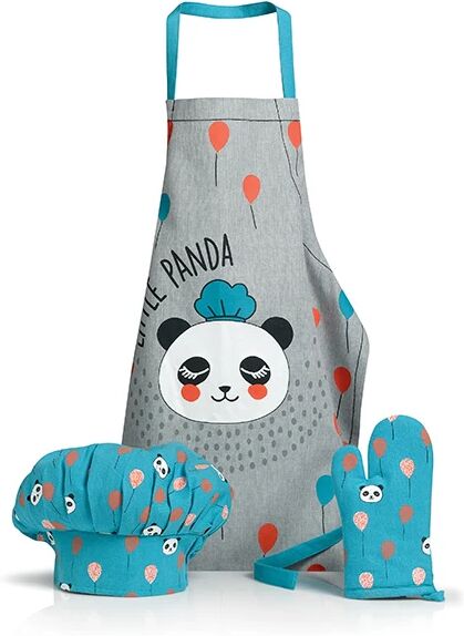 Ensemble Gant, toque et tablier de cuisine impression Panda Enfant Winkler []