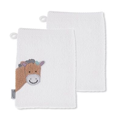 Sterntaler Gant de toilette enfant Pauline blanc lot de 2