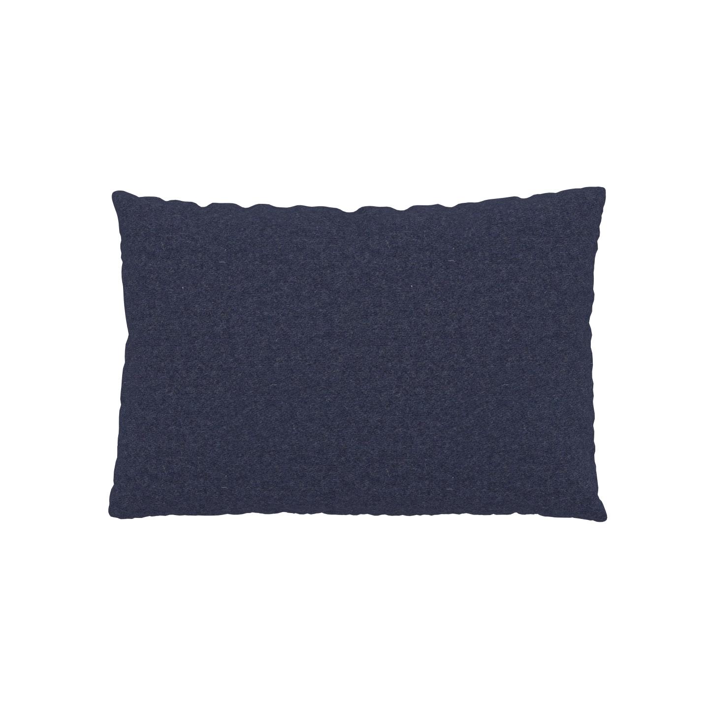 MYCS Coussin Bleu Denim - 40x60 cm - Housse en Laine. Coussin de canapé moelleux