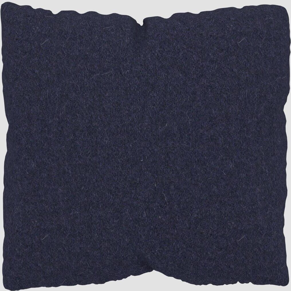 MYCS Coussin Bleu Nuit - 40x40 cm - Housse en Laine. Coussin de canapé moelleux