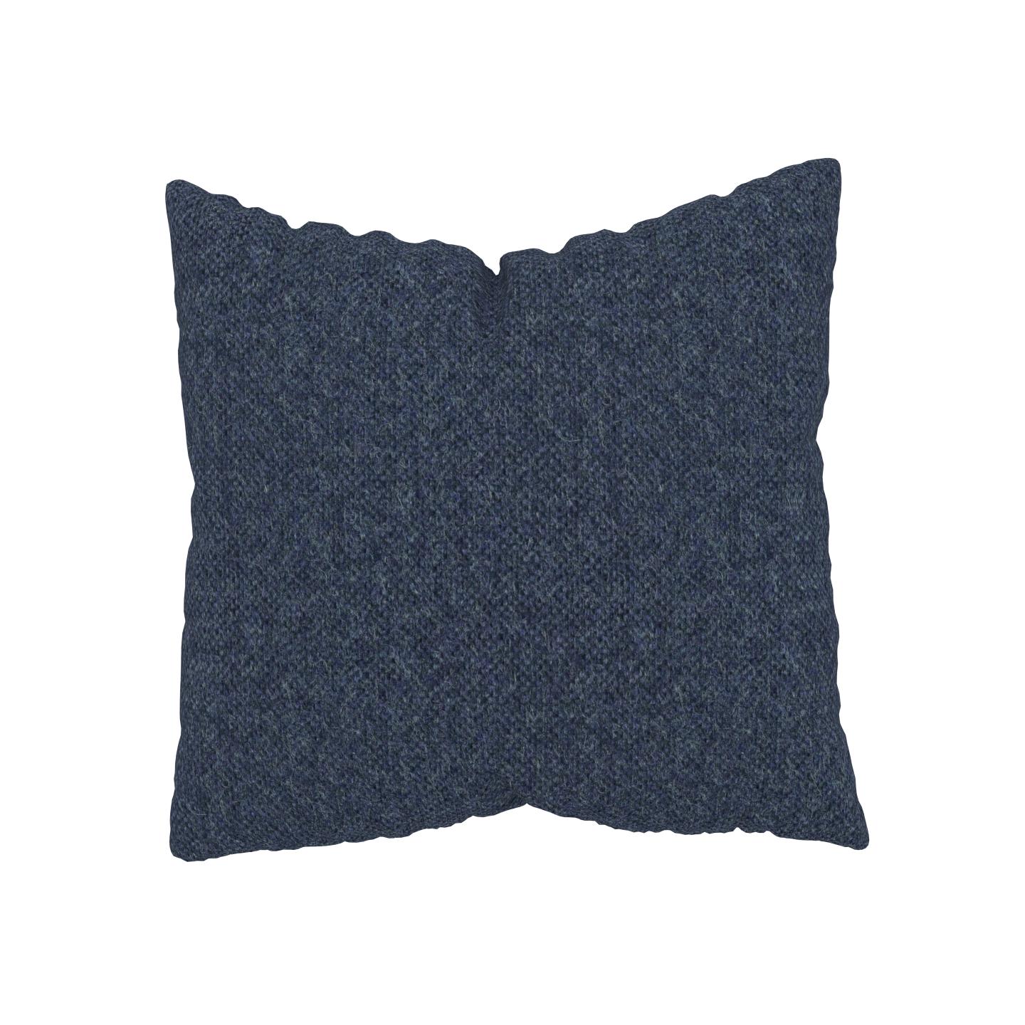 MYCS Coussin Bleu Denim - 50x50 cm - Housse en Laine chinée. Coussin de canapé moelleux