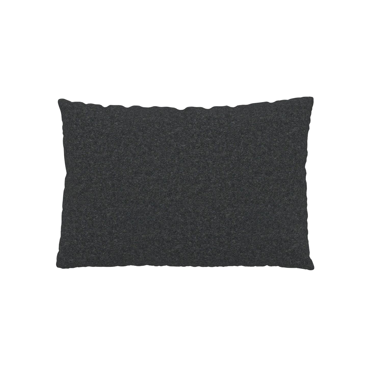 MYCS Coussin Anthracite - 40x60 cm - Housse en Laine. Coussin de canapé moelleux