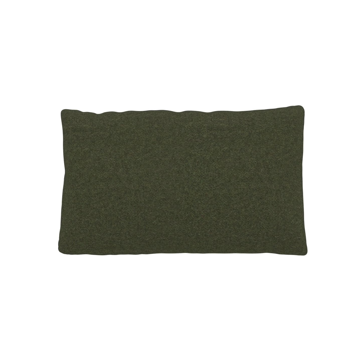 MYCS Coussin Vert Olive - 30x50 cm - Housse en Laine. Coussin de canapé moelleux