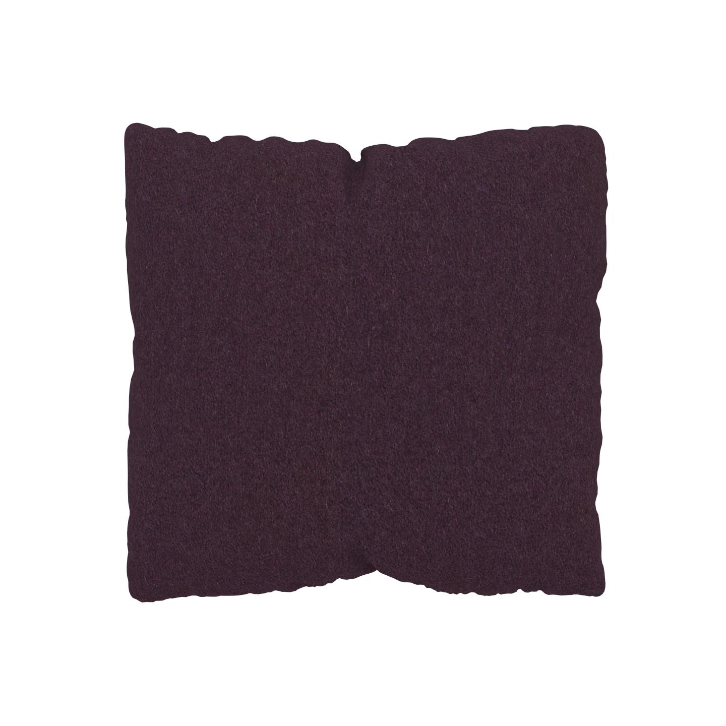 MYCS Coussin Aubergine - 40x40 cm - Housse en Laine. Coussin de canapé moelleux