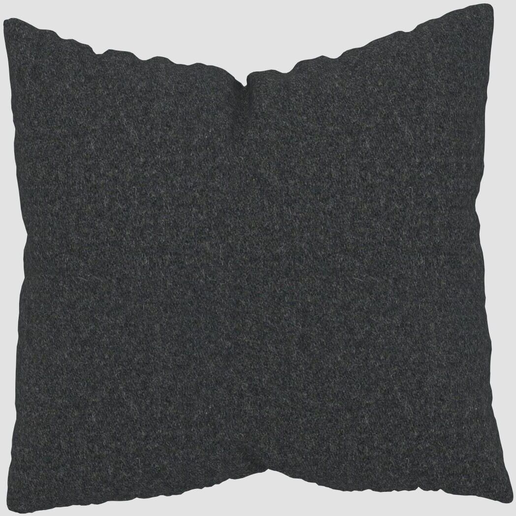 MYCS Coussin Anthracite - 50x50 cm - Housse en Laine. Coussin de canapé moelleux