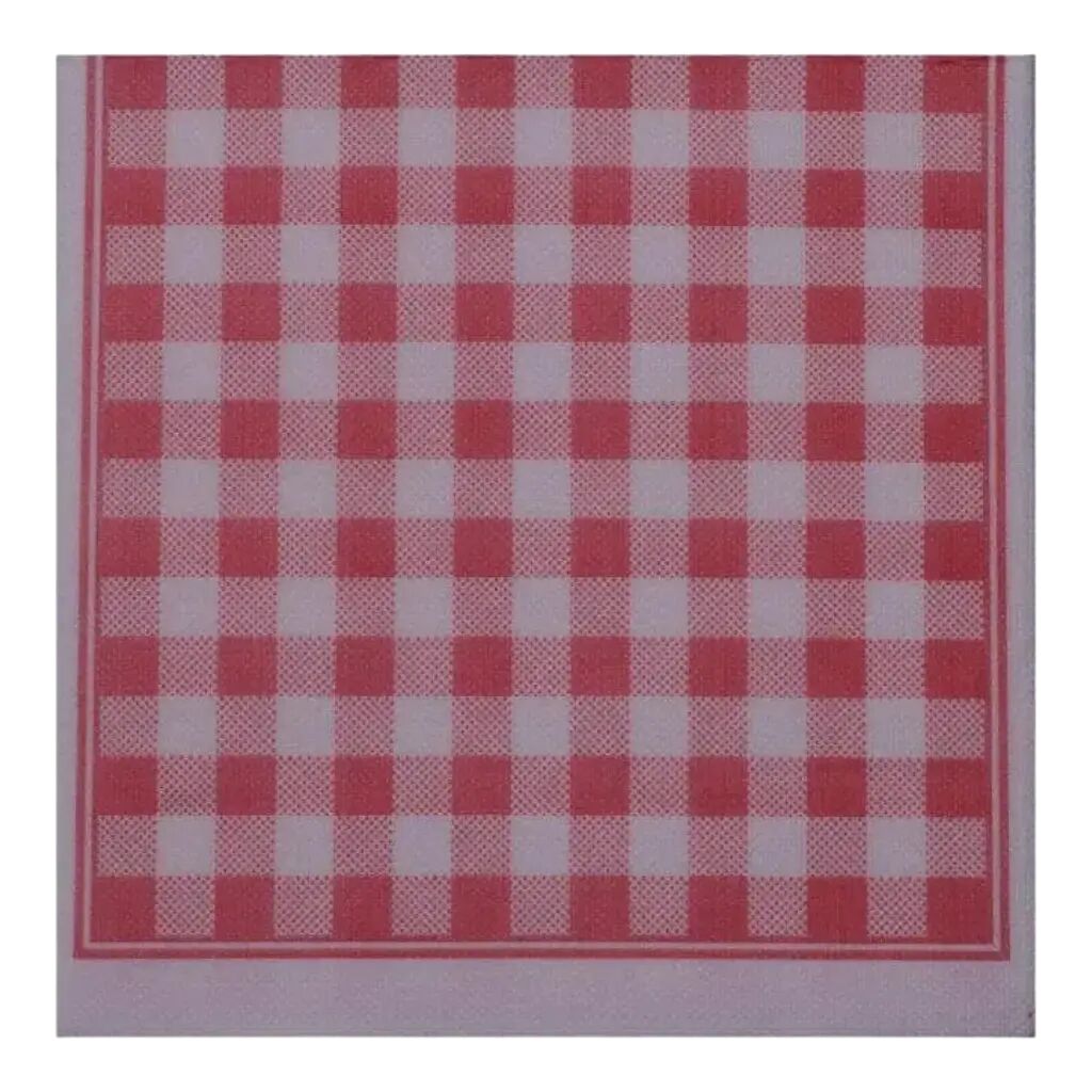 Serviette Sun Ouate 2 plis (38x38cm) Vichy Rouge (Lot de 40)