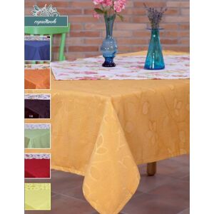 PREZIOSA Set Copritavola + Centrotavola Per 6 Posti Tovaglia Art Rio X6 Colore A Scelta ARANCIO 140X180 CM