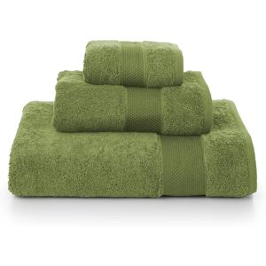 Leroy Merlin Asciugamano cotone 100% verde 34 x 26.5 cm, made in Italy, set di 3 pezzi