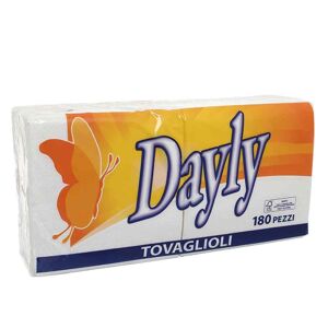 Dayly Confezione Risparmio 180 Tovaglioli Di Carta 1 Velo 33x33 Cm Bianchi