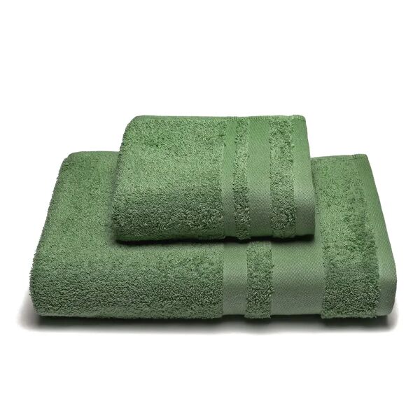 caleffi asciugamano con ospite in cotone soft verde