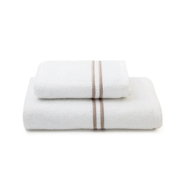 caleffi asciugamano con ospite in cotone classic bianco