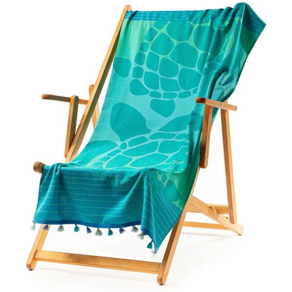 caleffi telo da mare in cotone   turquoise