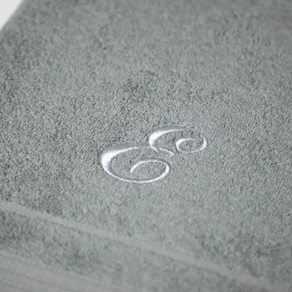 caleffi asciugamano con ospite in cotone ricamata grigio
