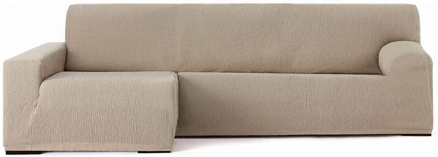 Toscohome Copridivano elastico 250/310 cm penisola sinistra beige bracciolo lungo - Troya