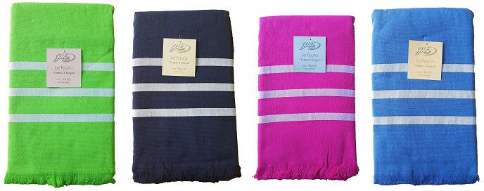 LE FOUTA Telo Mare Art 3 Righe Colore A Scelta Misura Unica BLU UNICA