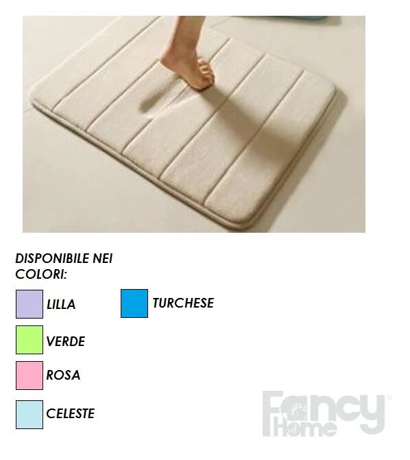 FANCY HOME Tappeto Bagno Francy Home Art. Malesia Col. A Scelta Mis. 50x80 Cm CELESTE 50X80 CM