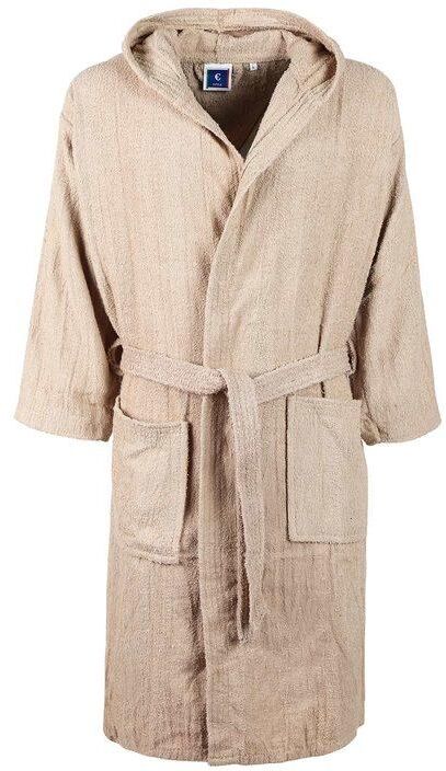 € Style Accappatoio in spugna di cotone con cappuccio Accappatoi unisex Beige taglia XXL