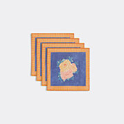 Lisa Corti 'arabesque Corolla' Napkin, Set Of Four, Blue And Orange