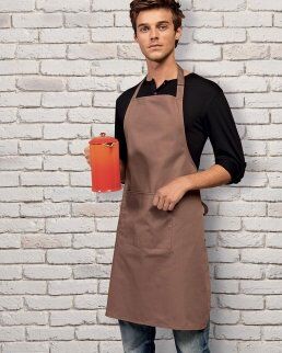 Premier 100 Colours Bib Apron With Pocket neutro o personalizzato