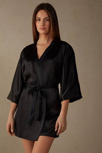 Intimissimi Kimono in Seta Donna Nero Taglia M/L