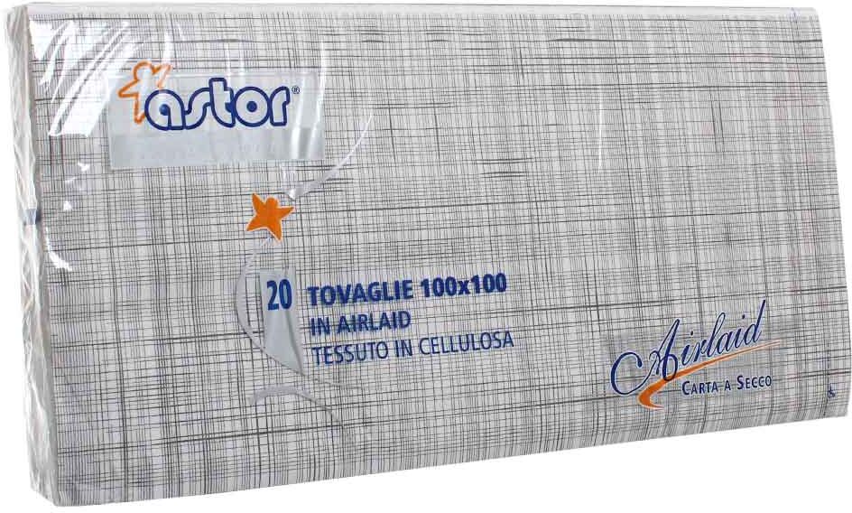 Astor 20 Tovaglie Di Carta A Secco Airlaid 100x100 Canapa Nero