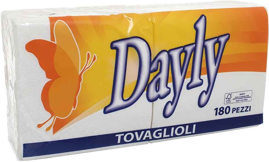 Dayly Confezione Risparmio 180 Tovaglioli Di Carta 1 Velo 33x33 Cm Bianchi