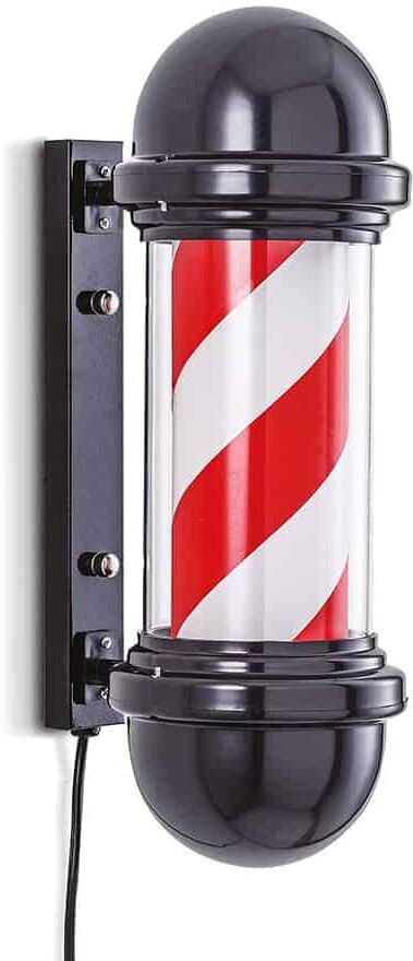 BARBER POLE LED da interno Insegna luminosa da barbiere Argento Oro Nero