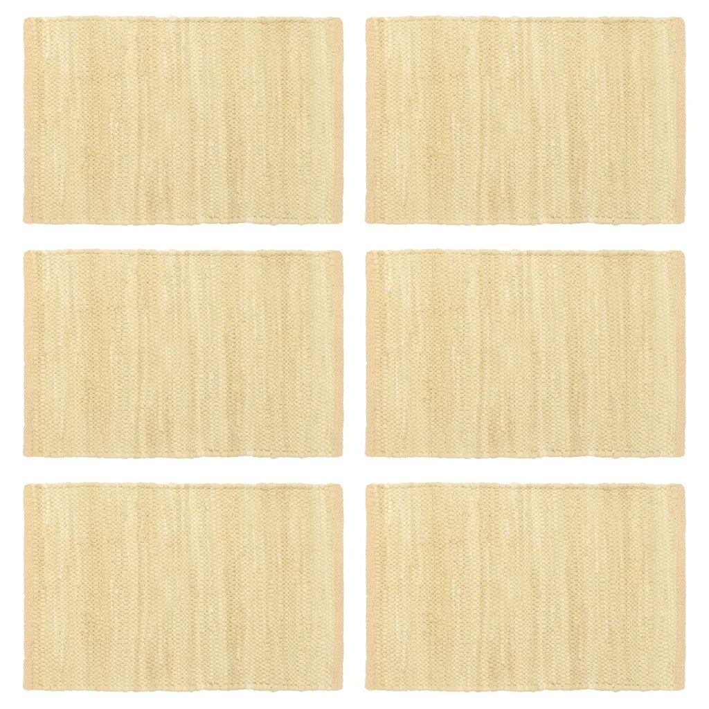 vidaXL Placemats 6 st chindi 30x45 cm katoen beige