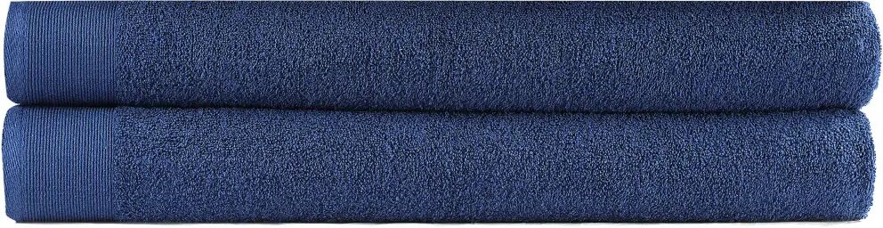 vidaXL 2-delige Saunahanddoekenset 450 g/m² 80x200 cm katoen blauw